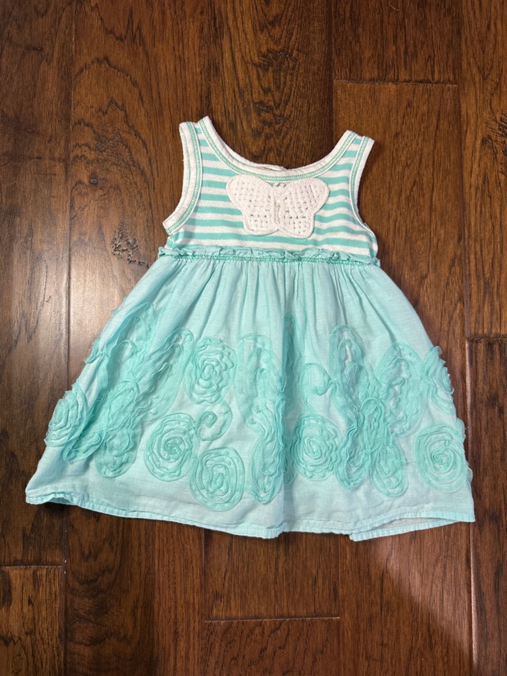 Pink Vanilla Girls' Light Aqua Butterfly & Rosette Sundress